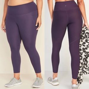 High-Waisted Elevate Powersoft 7/8-Length Side-Pocket Leggings - Purple